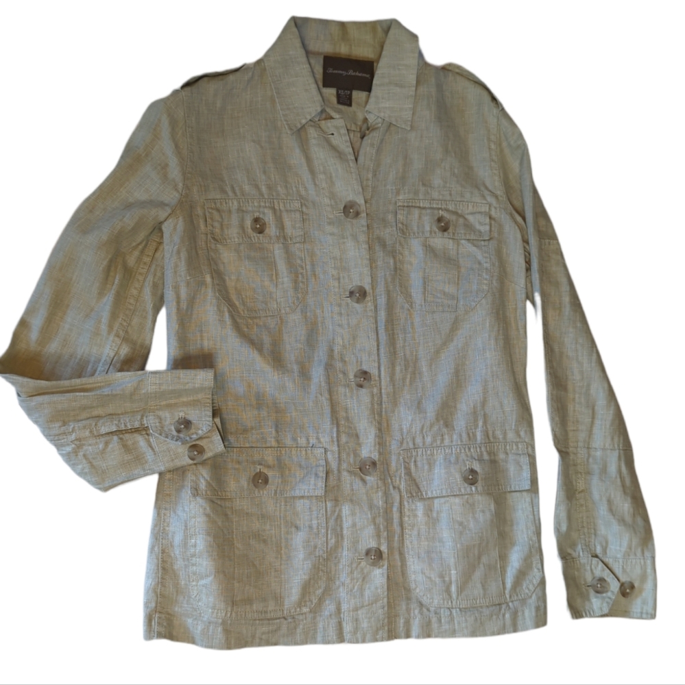 Tommy Bahama Linen safari jacket.  Linen safari jacket by Tommy Bahama. Sz XS